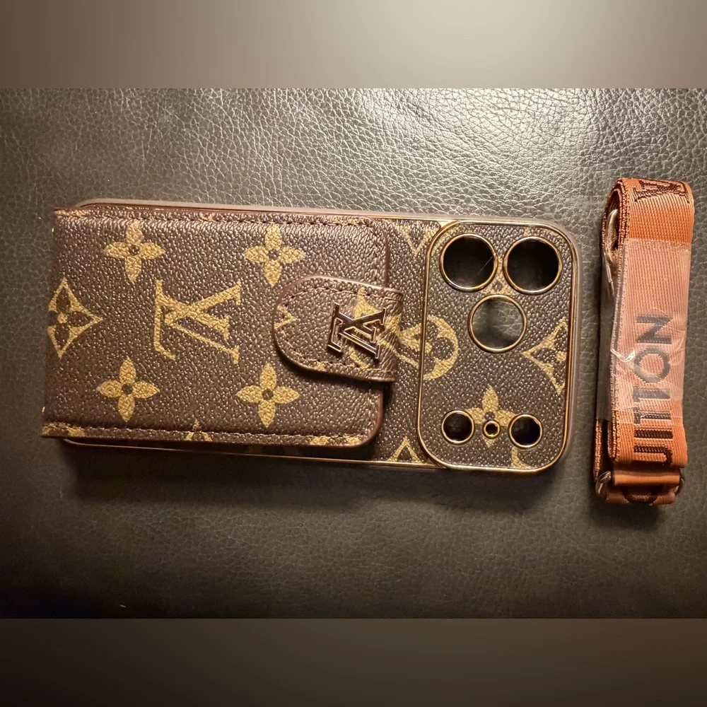 ☎️☎️☎️BOGOHO ☎️☎️☎️Luxury Brown IPhone 12 Pro Max Phone Wallet Case - Picture 4 of 10